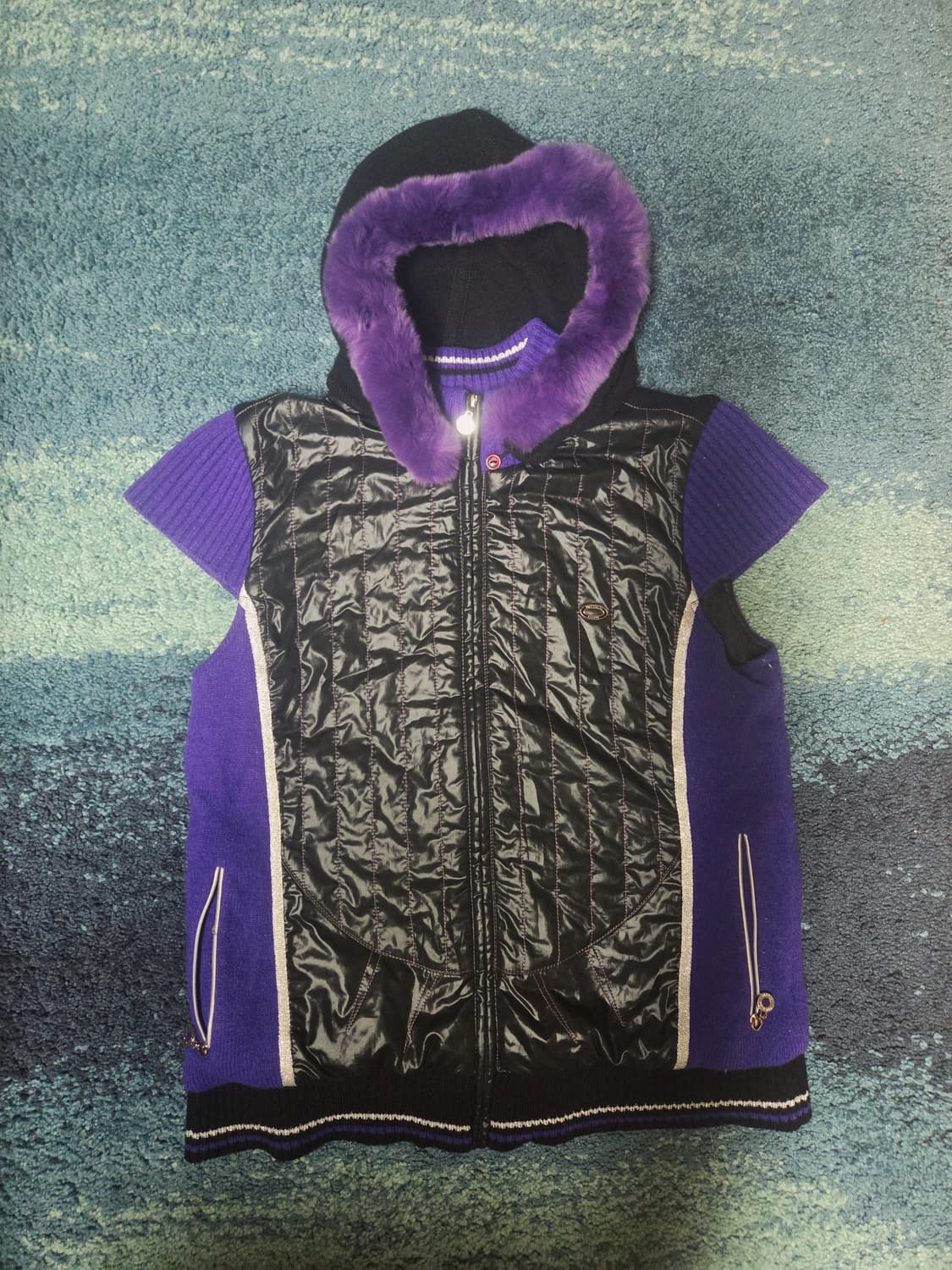 임페리얼 퍼 민소매자켓y2k 퍼플가이 보라돌이 간지95size 상품이미지1