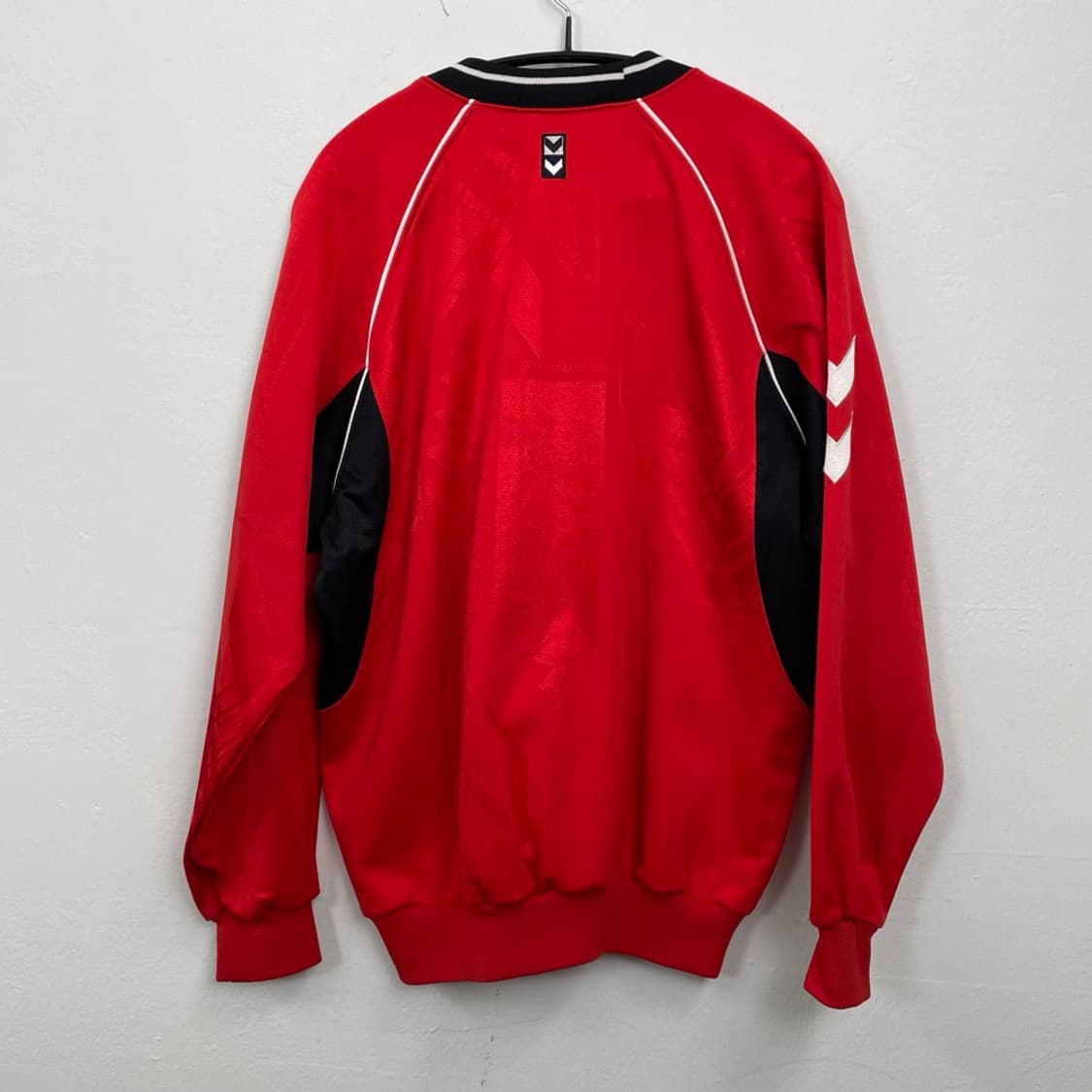 험멜 Hummel 레드 배색 라글란 맨투맨 XL 상품이미지2