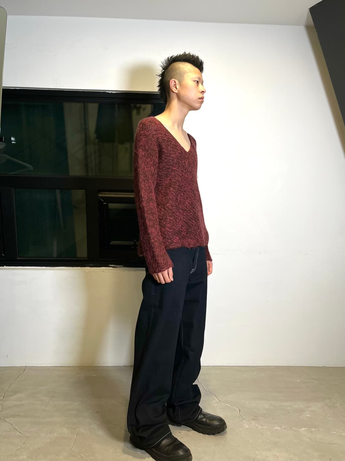 Burgundy Color Knit Sleeves 상품이미지1