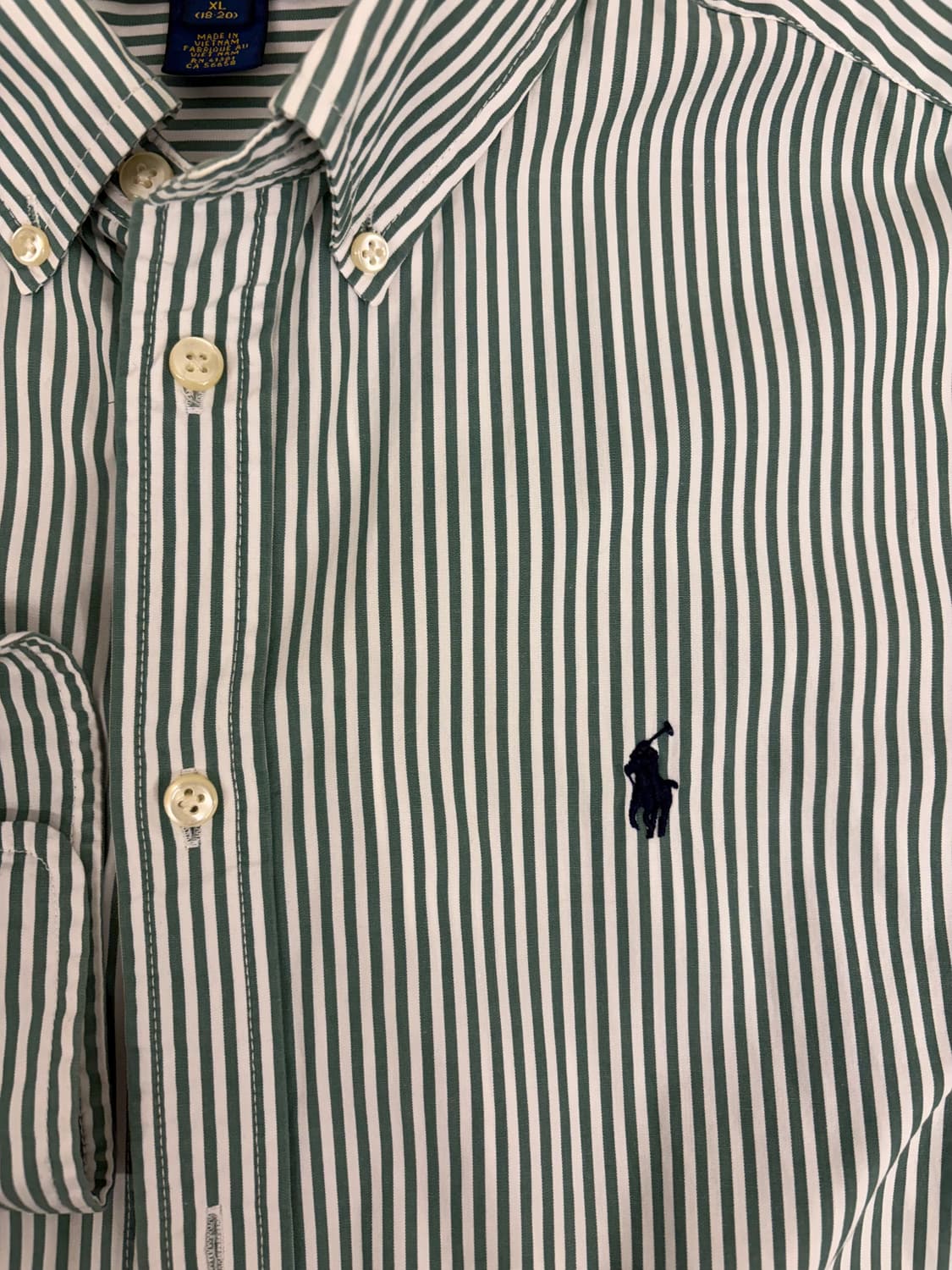[XL 18-20] 폴로 랄프로렌 스트라이프 셔츠 그린 상품이미지2