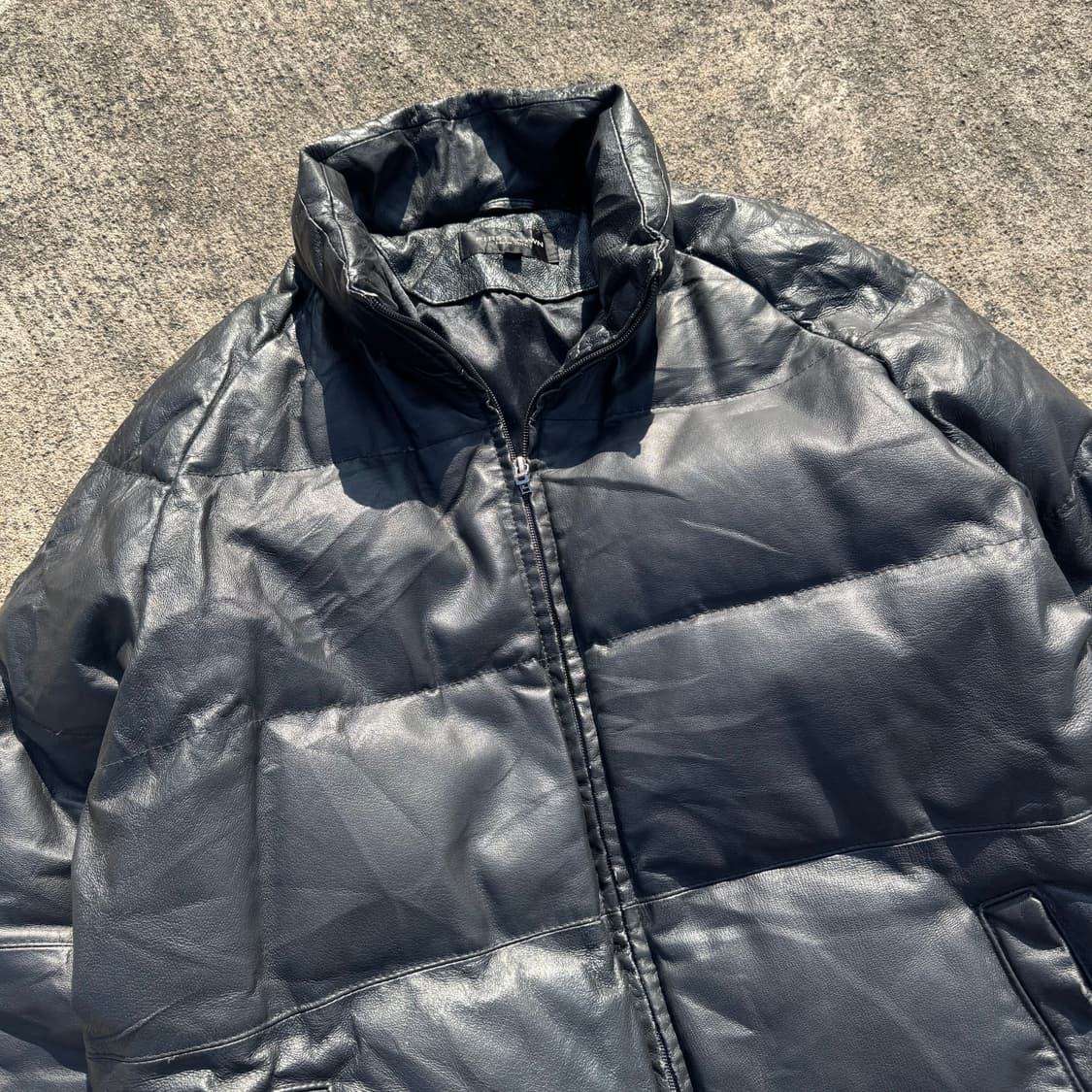[XL] First Down 퍼스트다운 가죽 다운 패딩 점퍼 상품이미지6