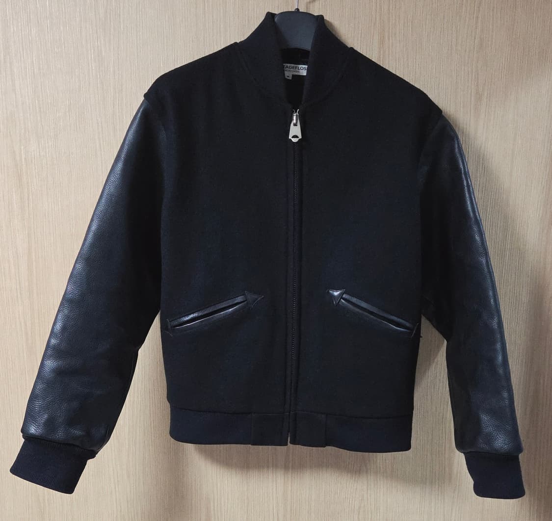 (착샷) 헤리티지플로스 레더 바시티 자켓 상품이미지2