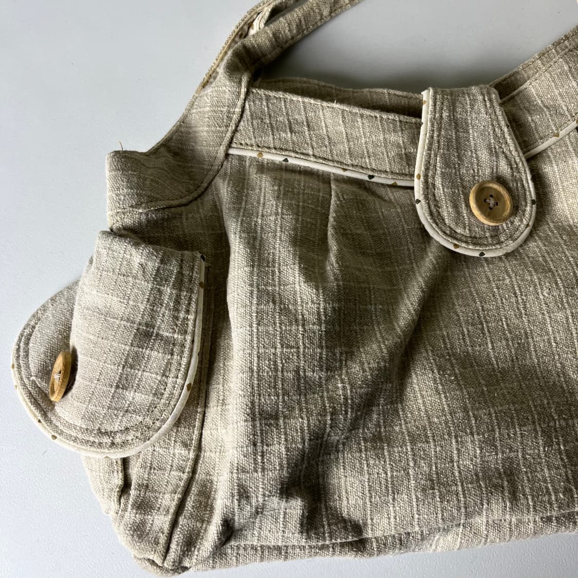 [JPN] 빈티지 모리걸 우드버튼 핸드백 상품이미지2