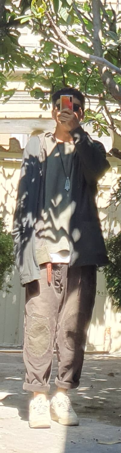 빈티지 커스텀 팬츠,후드집업,셔츠자켓 착용컷 모음. 상품이미지3