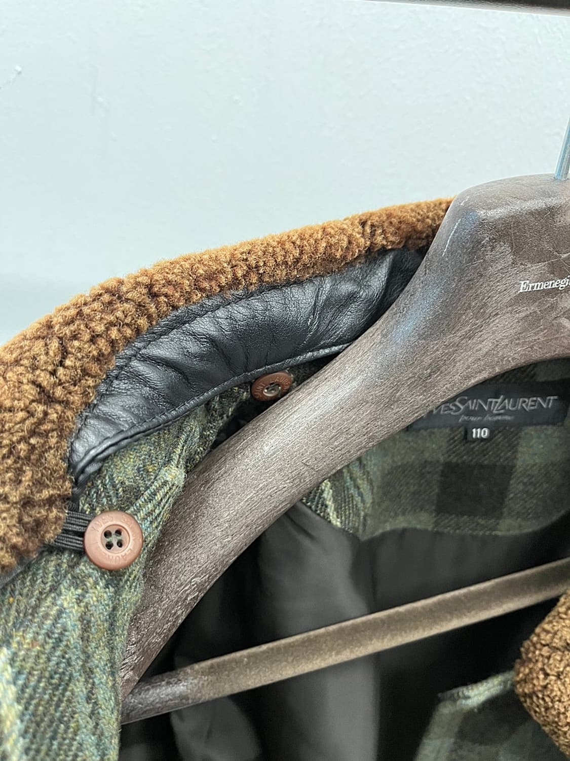 110) 입생로랑 시어링 체크 울코트  상품이미지10