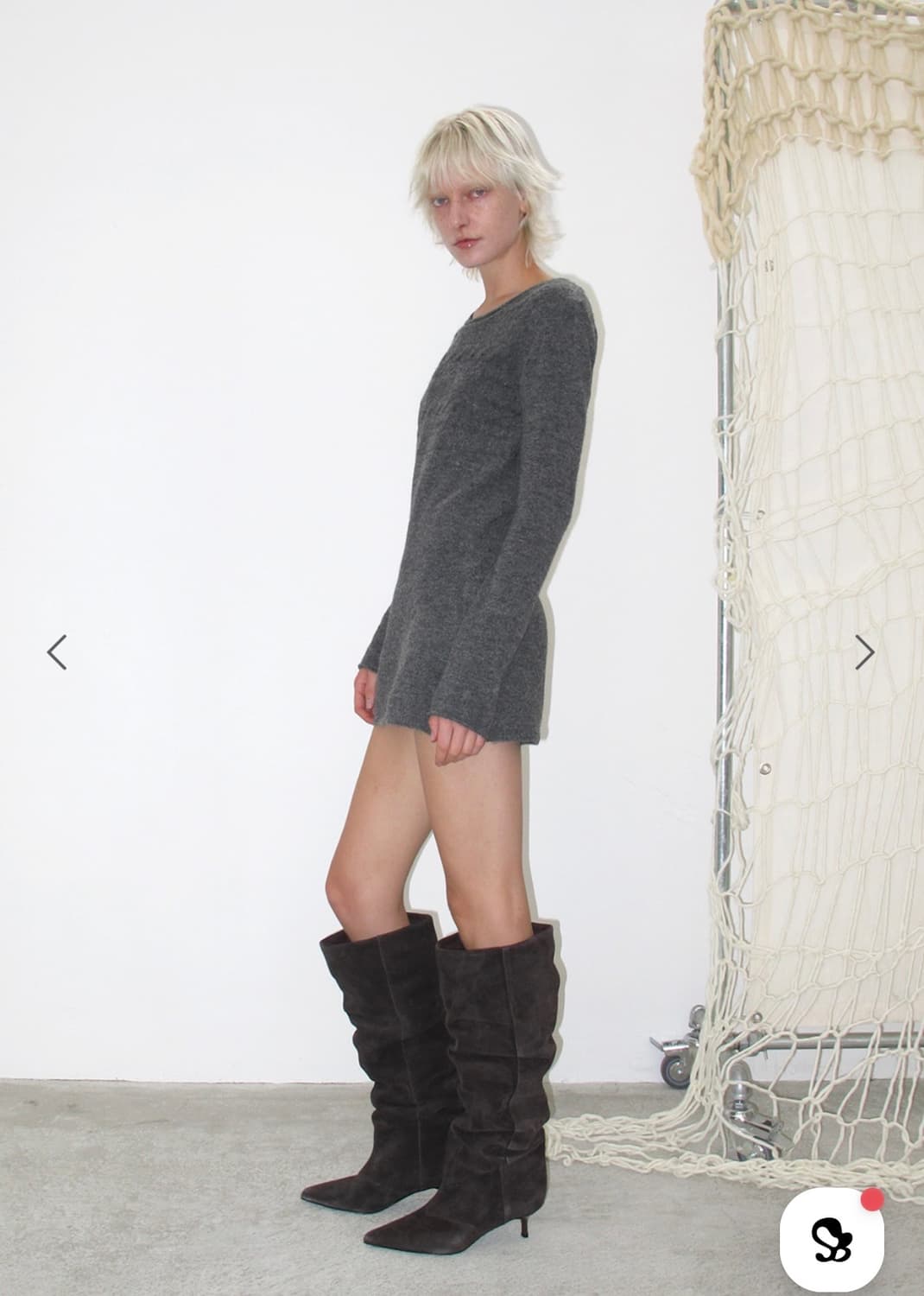 CABLE KNIT ONE-PIECE(차콜) 상품이미지3