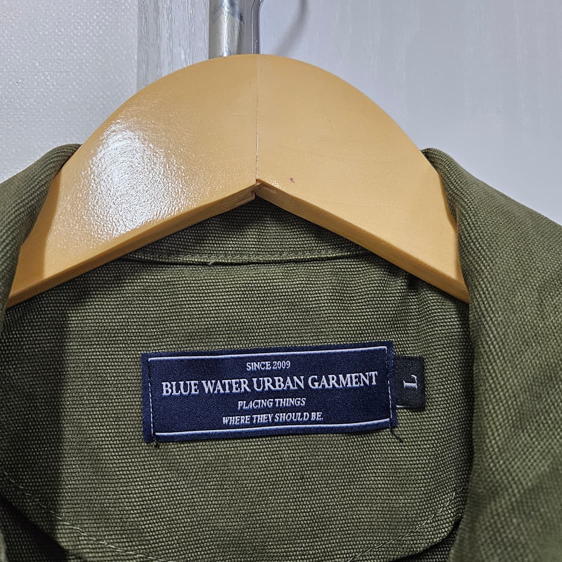 L 100) 패치 빈티지 블루종 카키 상품이미지6