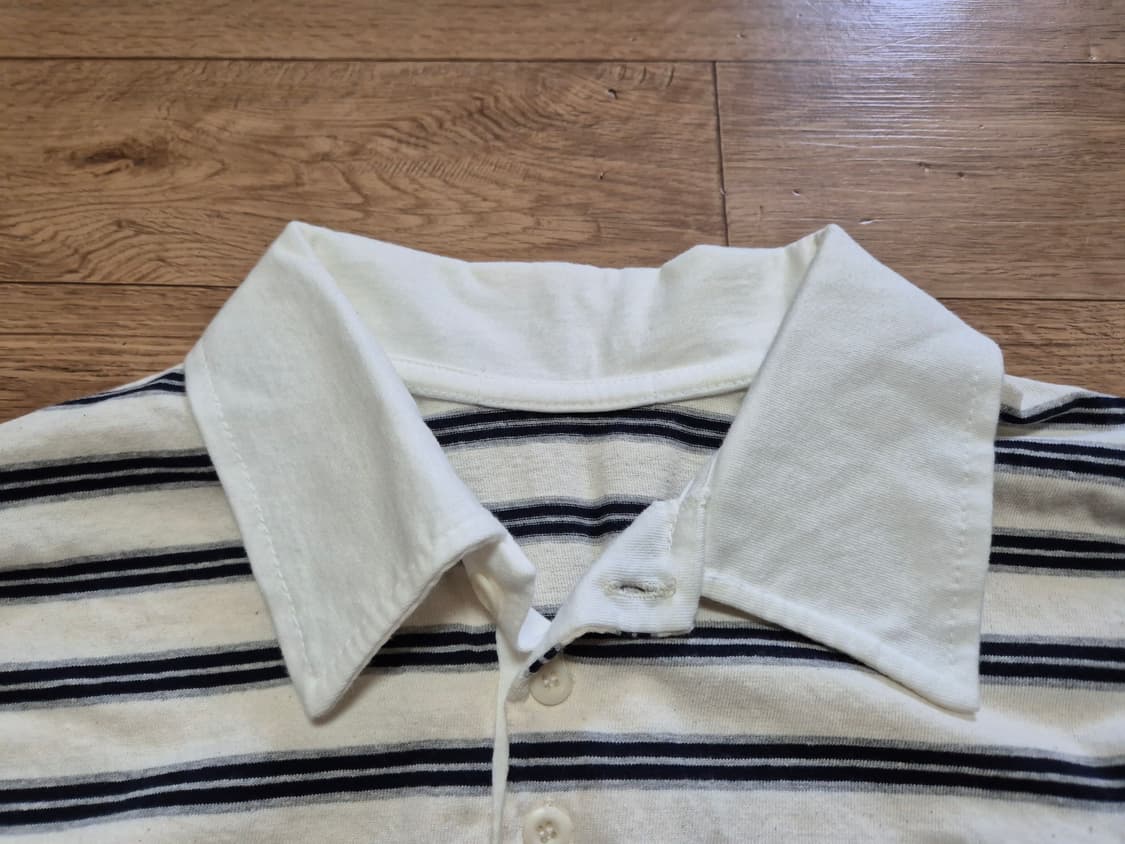 애니원모어 스트라이프 카라 오버핏 티셔츠 상품이미지7