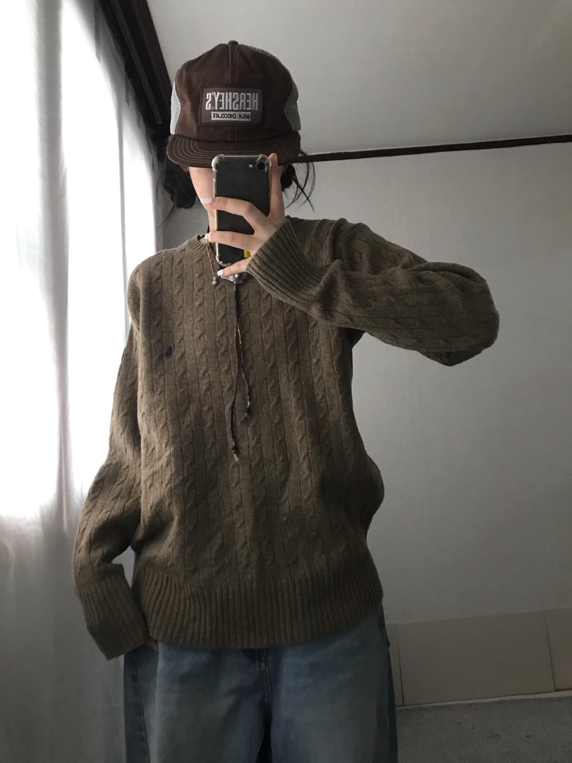 폴로 카키 보카시 니트 상품이미지7