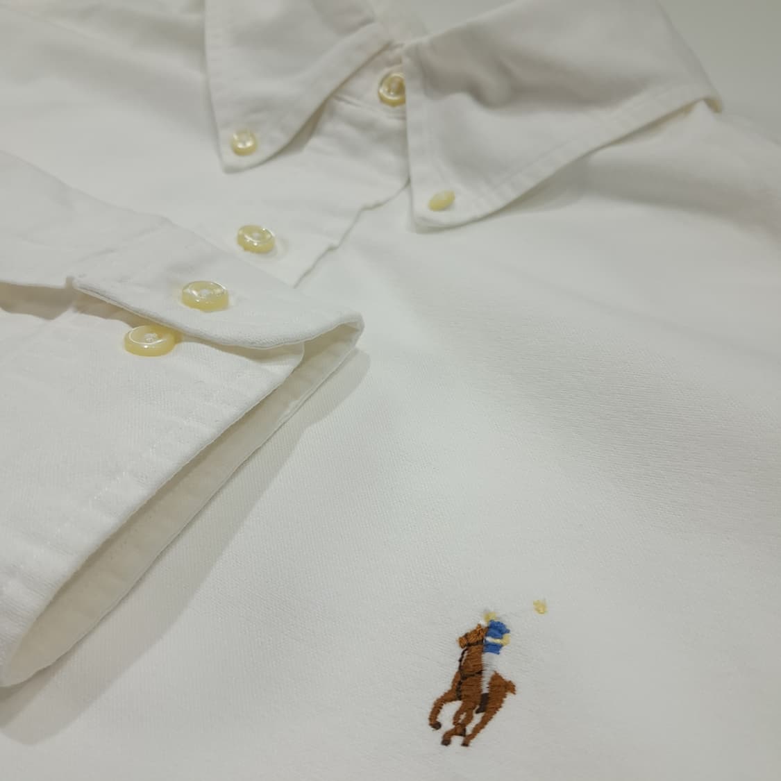 CL448 2XL 폴로 90s 코튼 멀티포니 버튼다운 화이트 셔츠 남방 상품이미지4