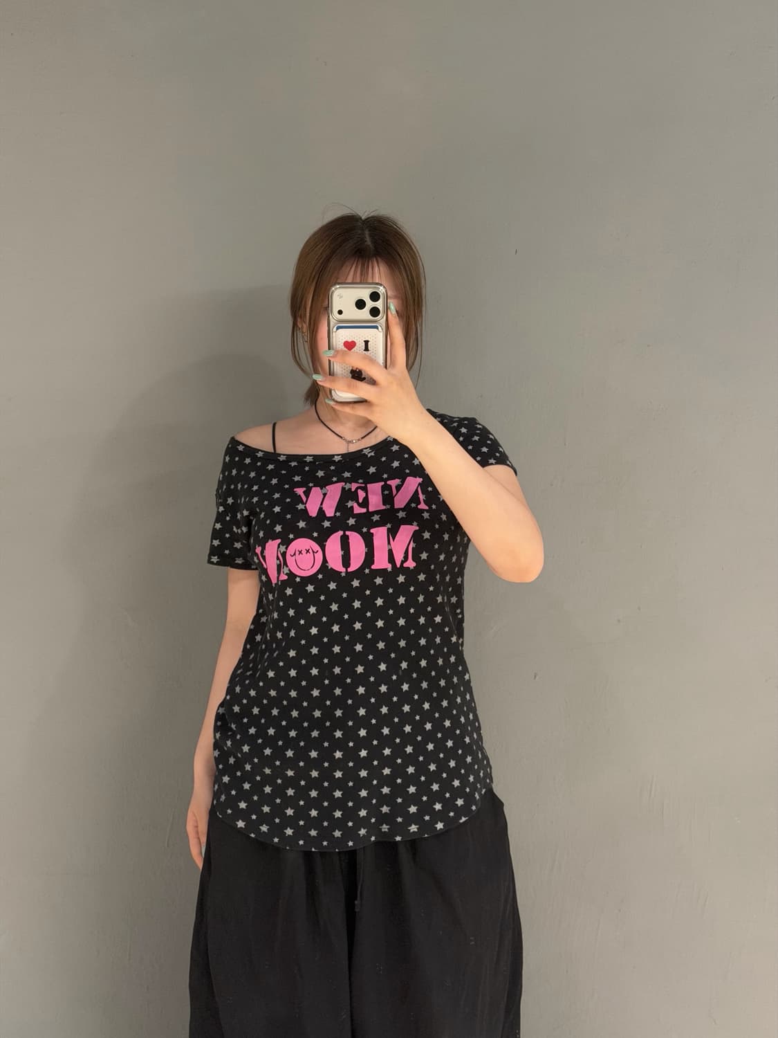 star pattern lettering detail tee 상품이미지2