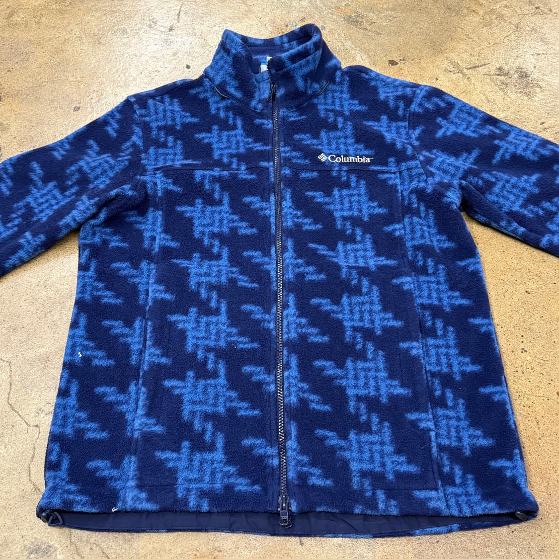 [정품/M] 컬럼비아 네이비 블루 패턴 플리스 집업 b10 상품이미지3