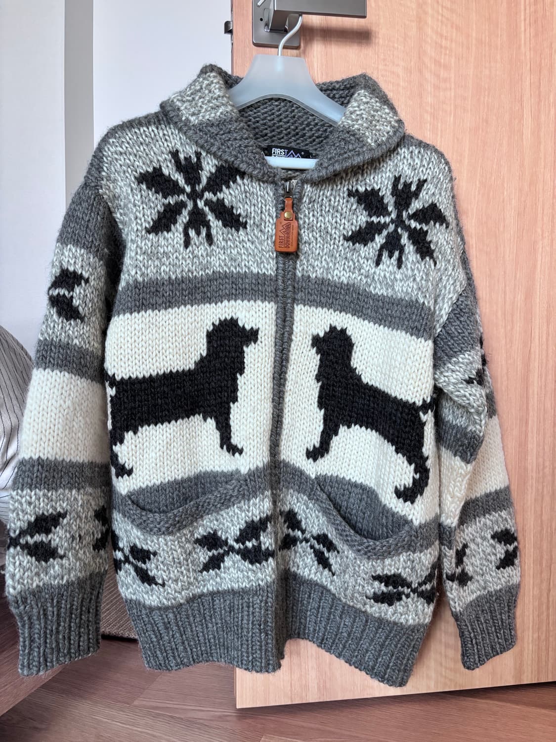 빈티지 대장템 퍼스트다운 리트리버 눈꽃 코위찬 집업 상품이미지2