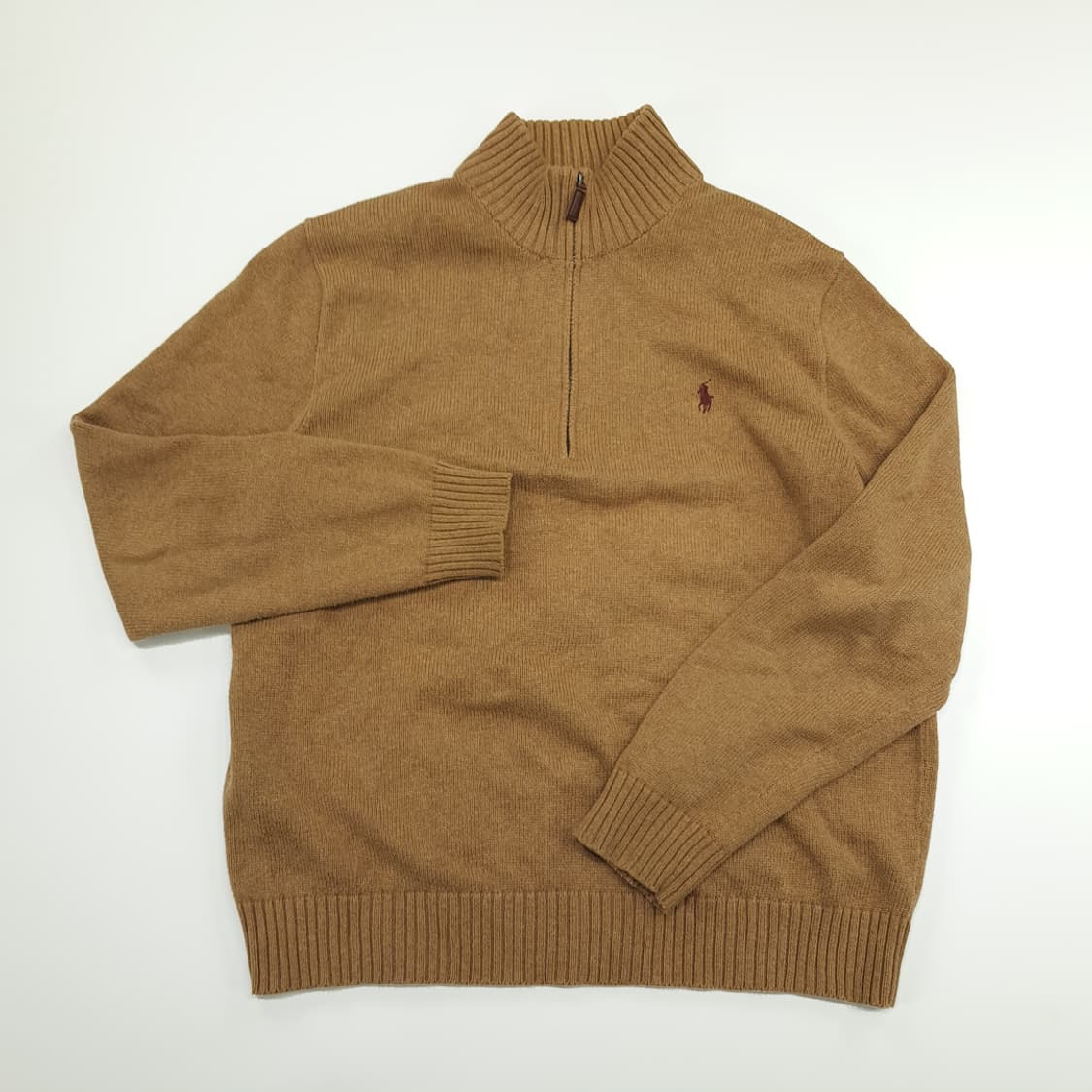 CN838 XL 폴로 랄프로렌 브레드브라운 하프집업 긴팔 니트 스웨터 상품이미지2