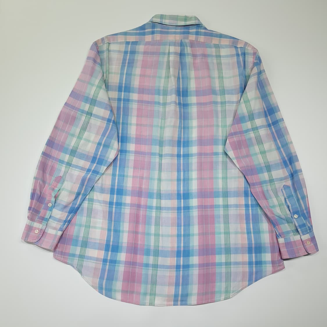 CL619 XL 폴로 80s 싱가포르판 마드라스 체크 파스텔 셔츠 남방 상품이미지6