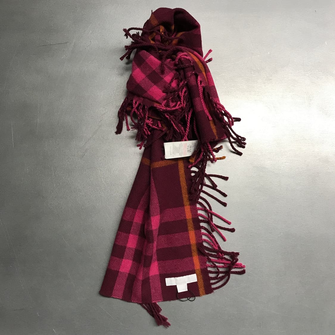 버버리 정품 캐시미어 머플러 버건디 상품이미지1