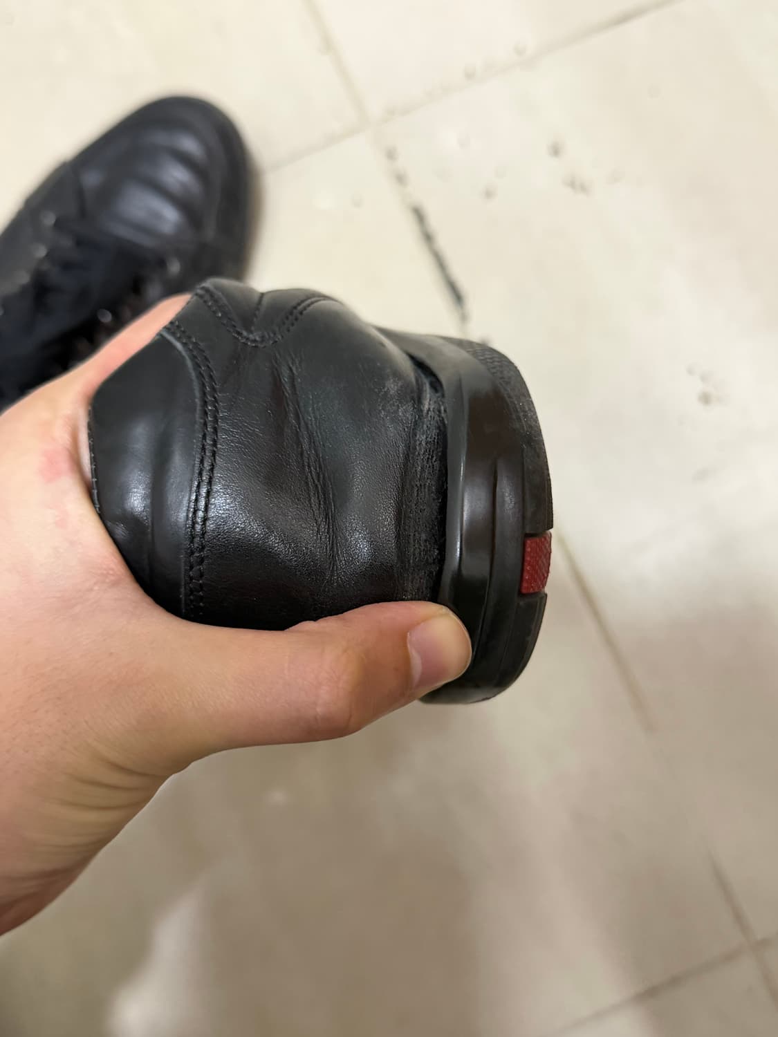 [44] 프라다 스포츠 로고 블랙 레더 스니커즈 상품이미지10