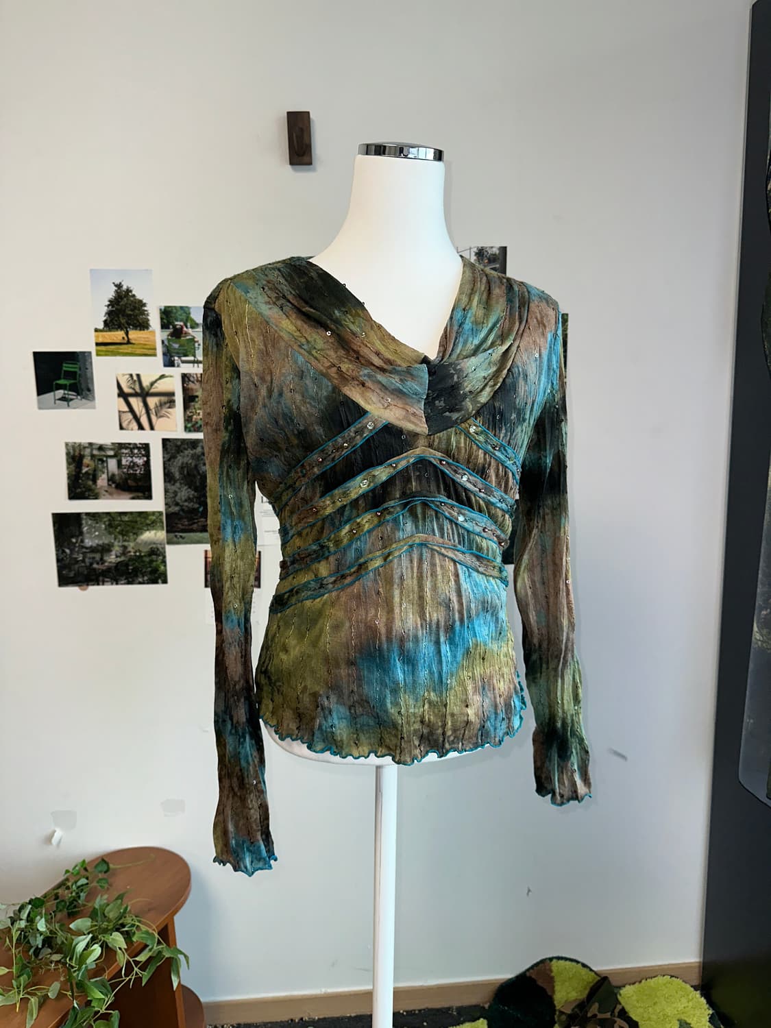 Blue brown tie dye velvet bl 상품이미지1