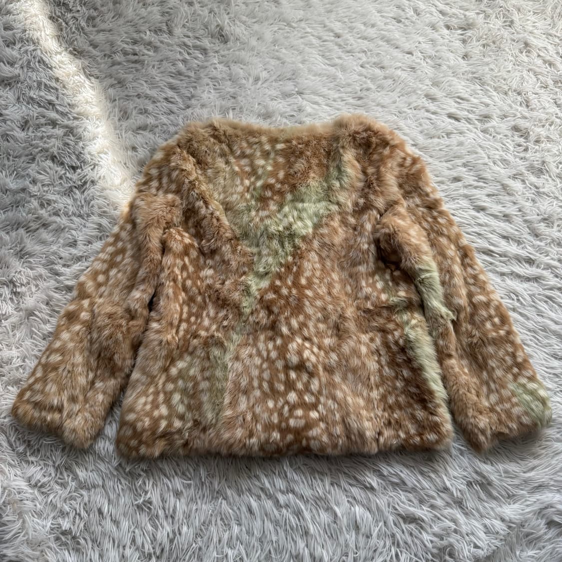 LA CUAM 일본빈티지 도끼 털 밍크 떡볶이 코트 자켓 m M 38 상품이미지3