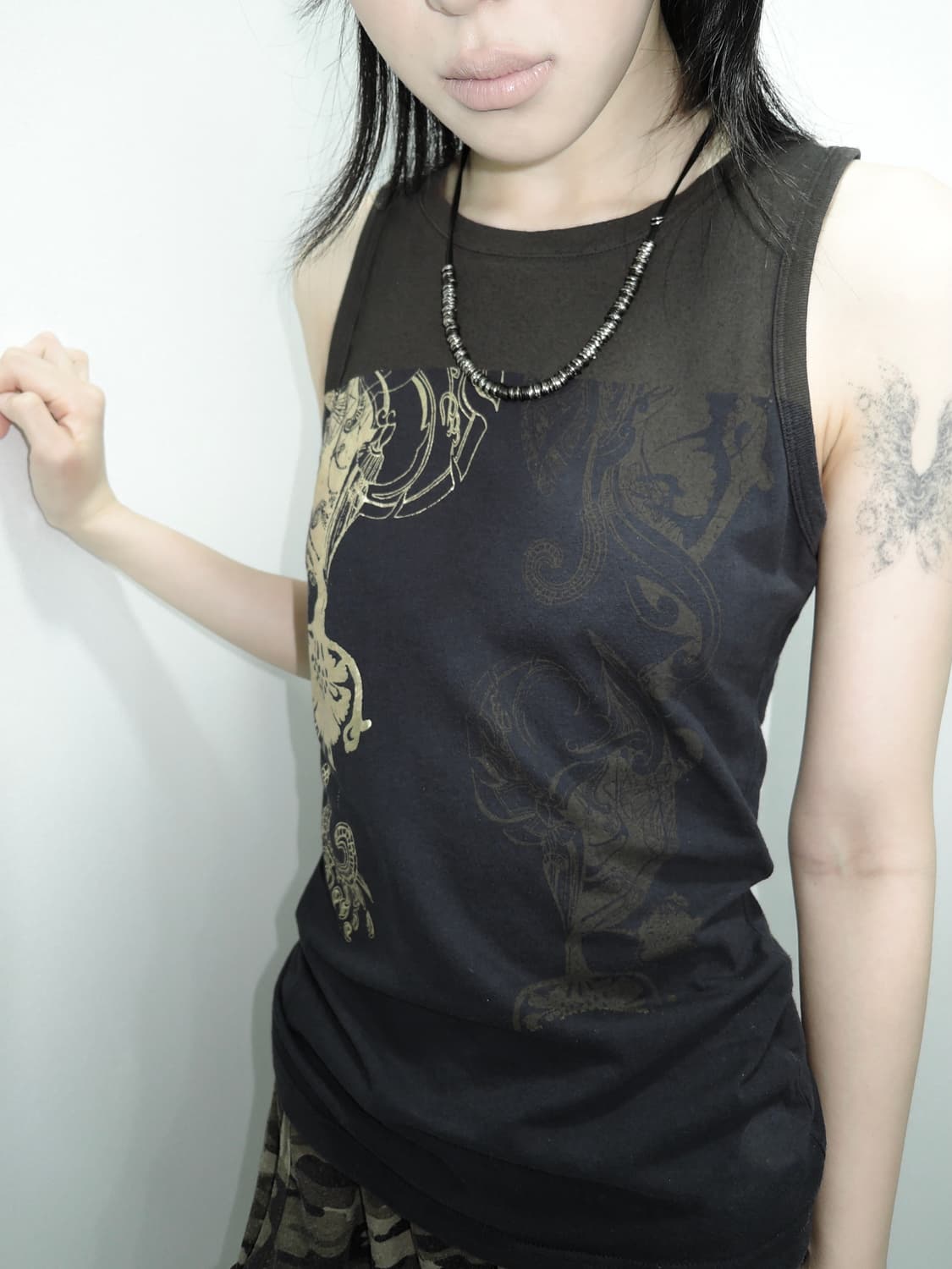 Gold Foil Tribal Graphic Sleeveless 상품이미지4