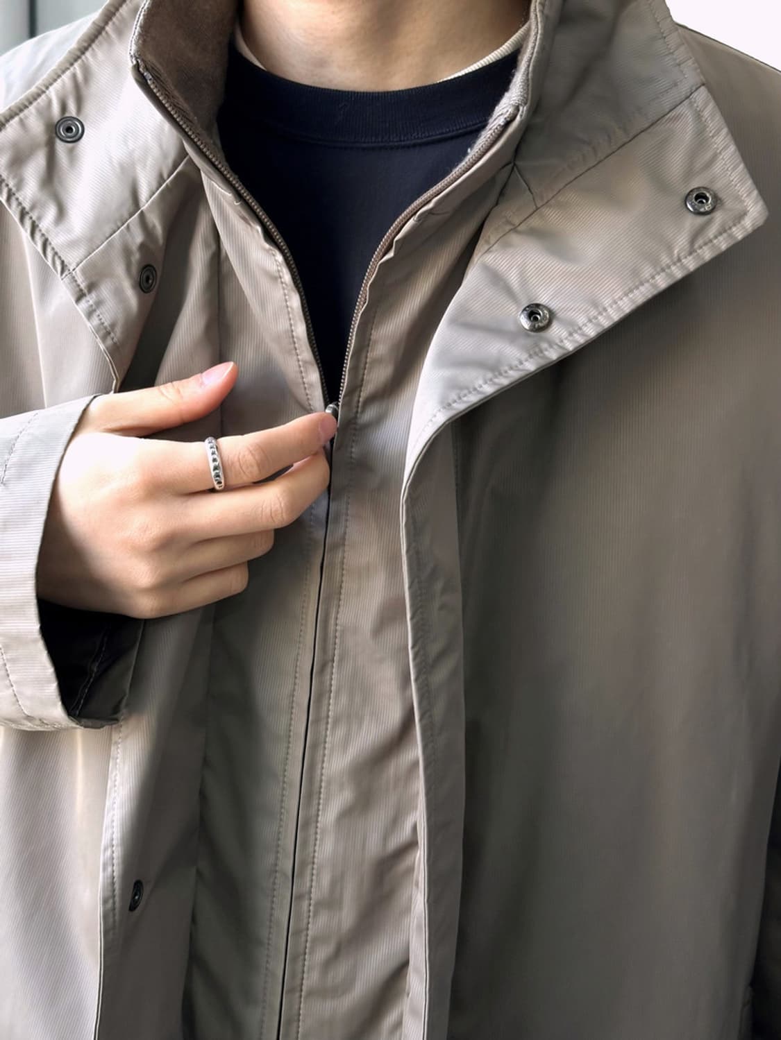 High gauge fabric fake layered 2way trev 상품이미지7