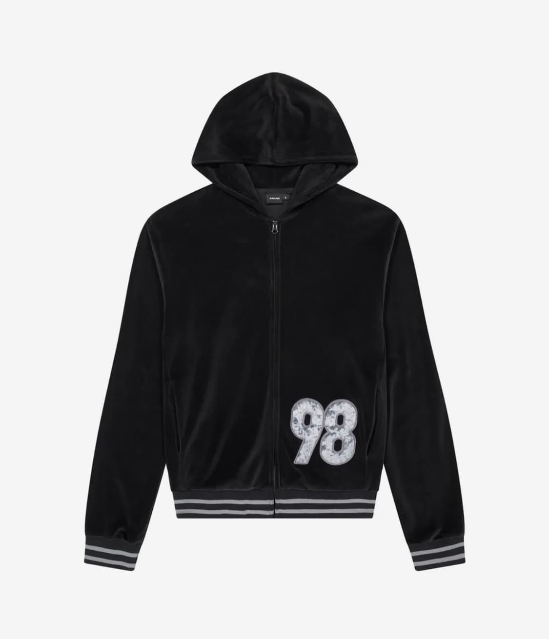 아캄 98 Patch Velour Zip-Up Hoodie (Black) 상품이미지1