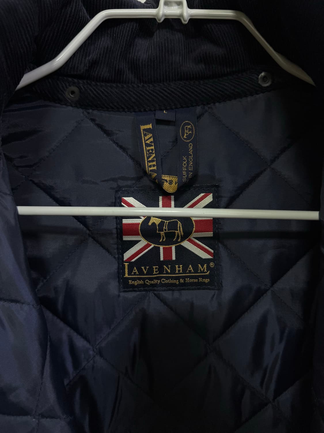 라벤헴 스트라이프 울 퀼팅 자켓 네이비 (lavenham) 상품이미지7