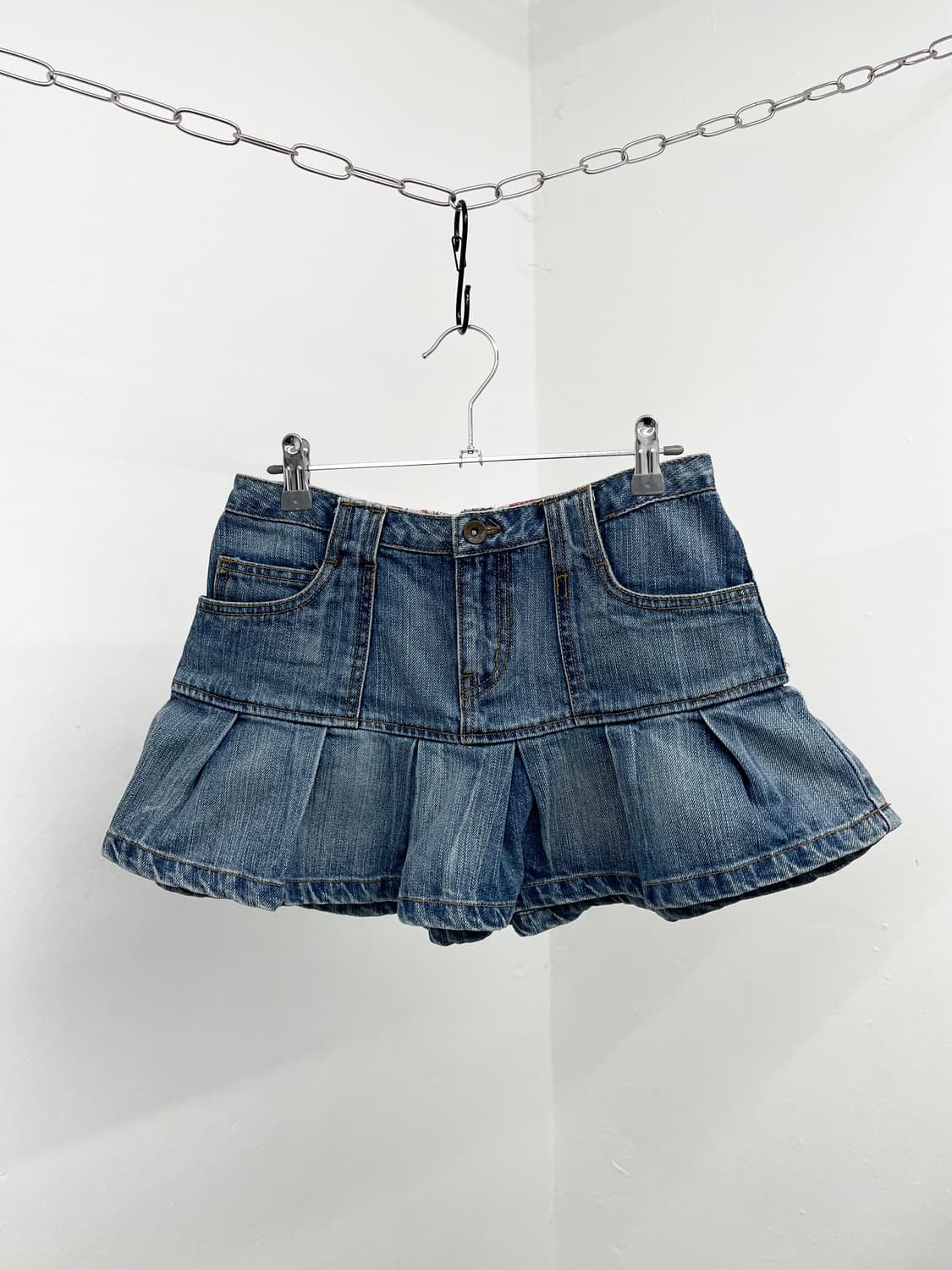 닥스 워싱 데님 플리츠 스커트 상품이미지1