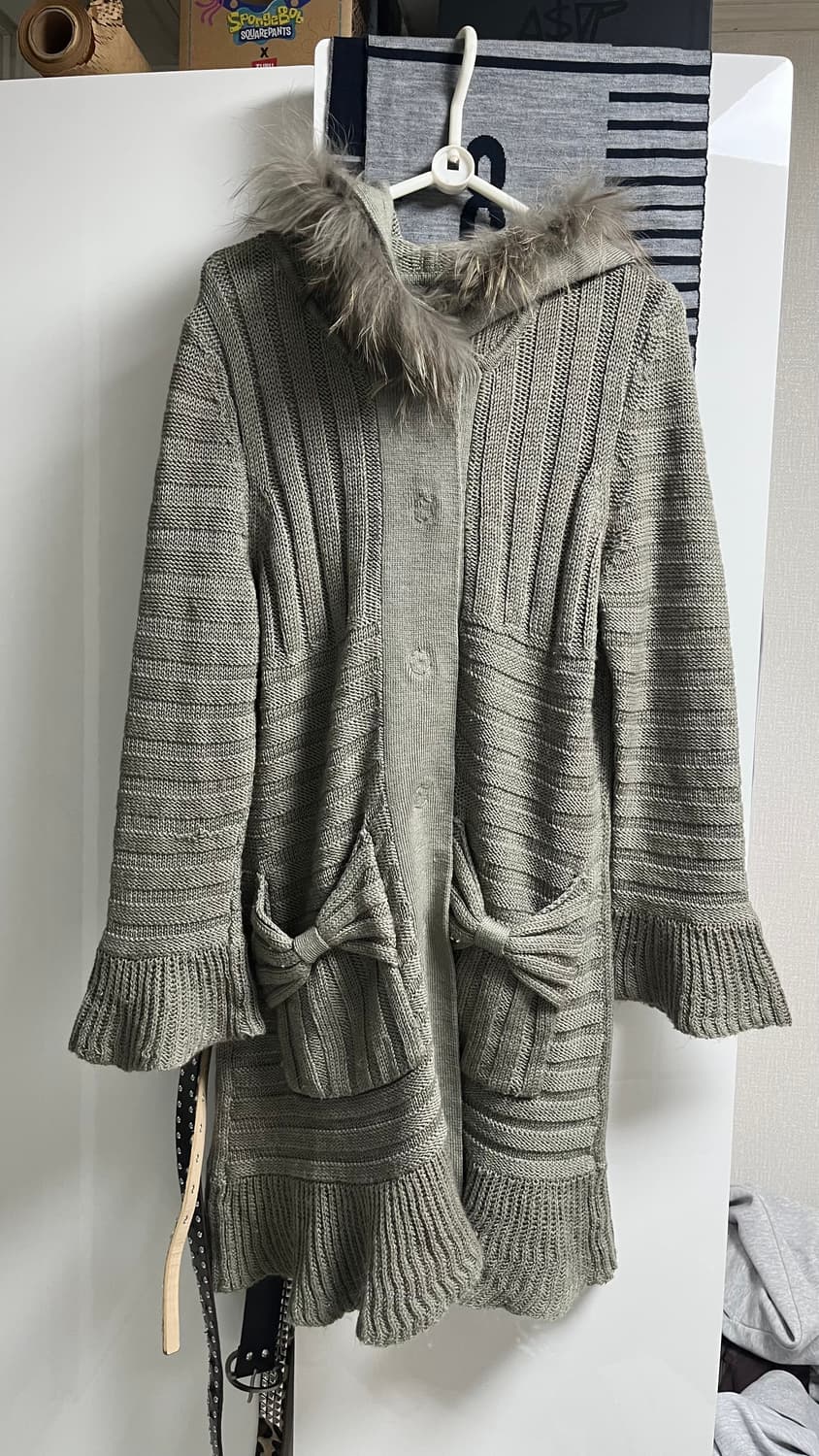 퍼 리본 가디건 상품이미지2