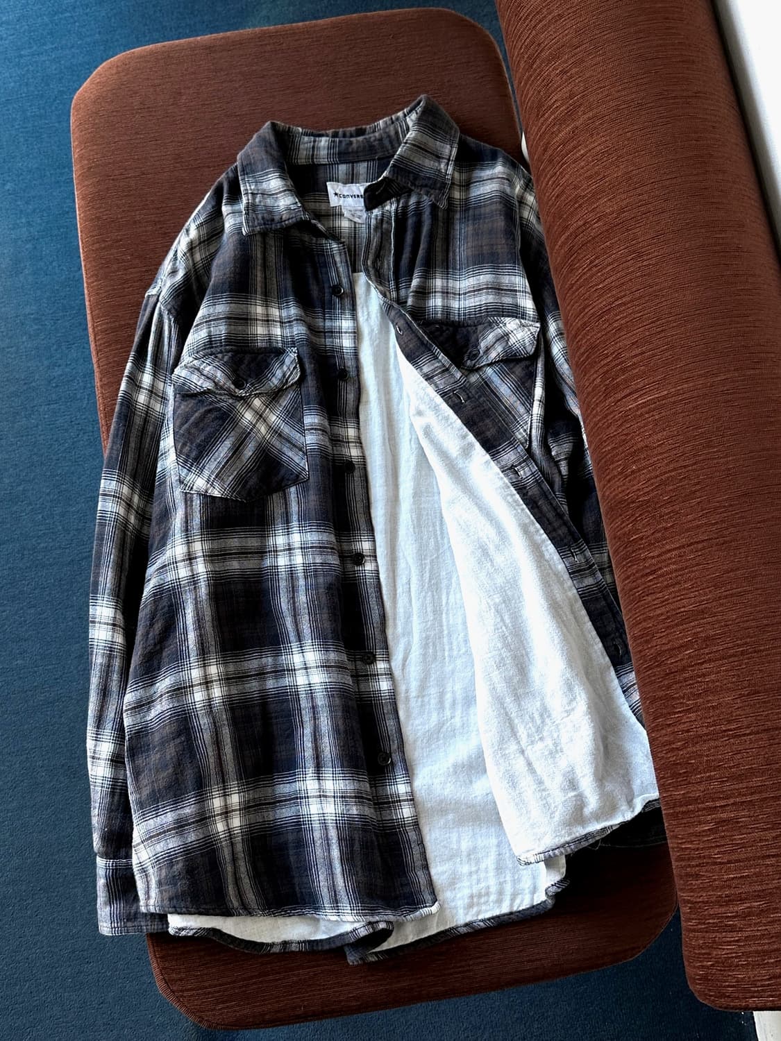 Double face gauze cotton check shirt 상품이미지3