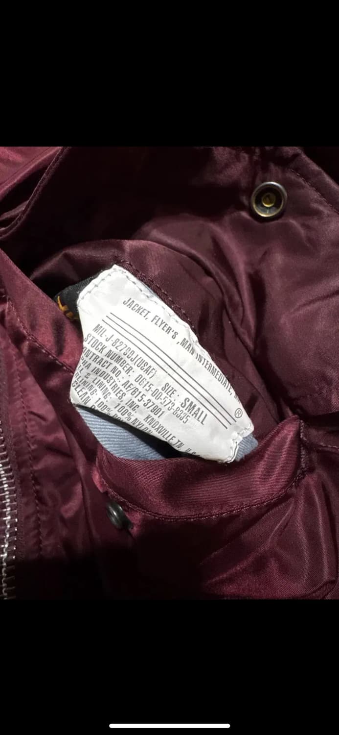 알파인더스트리 ma-1 봄버자켓 s 상품이미지6