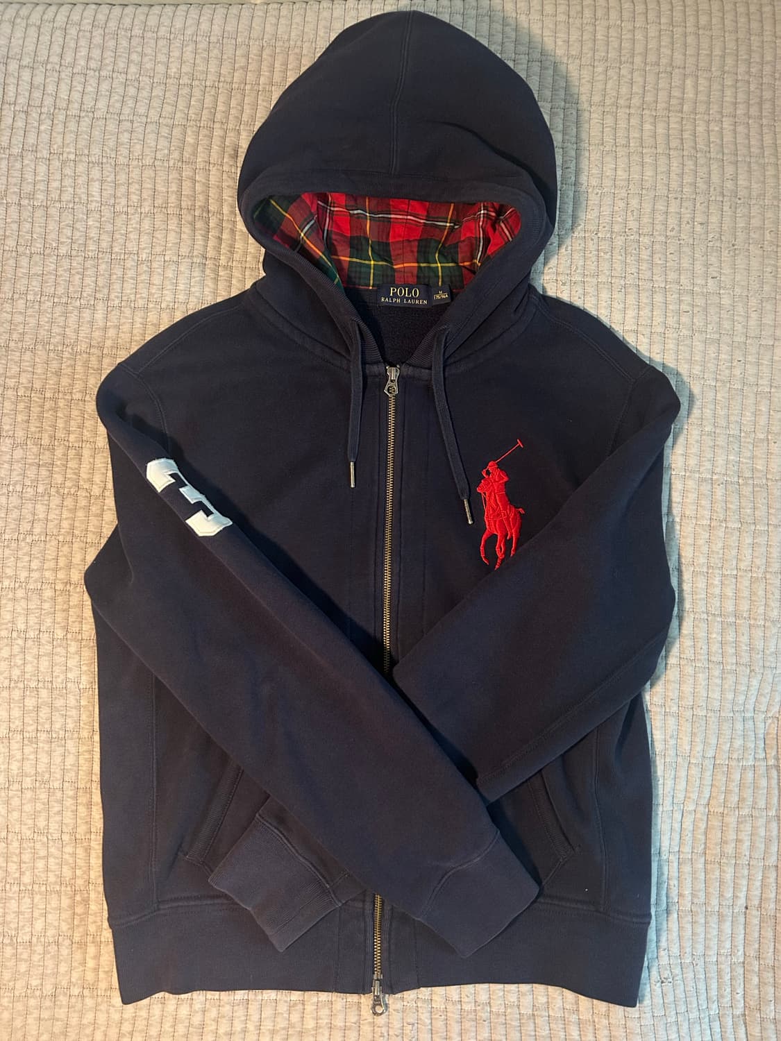 폴로 빅포니 체크 후드집업 상품이미지1
