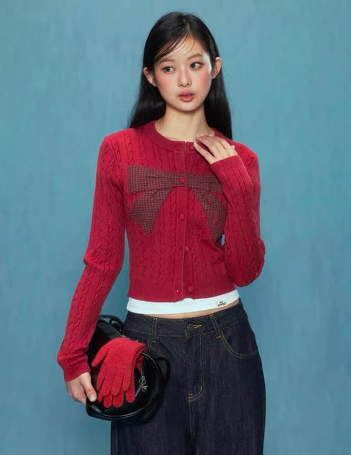 weekendhub 리본 가디건 디어마이키코 상품이미지2