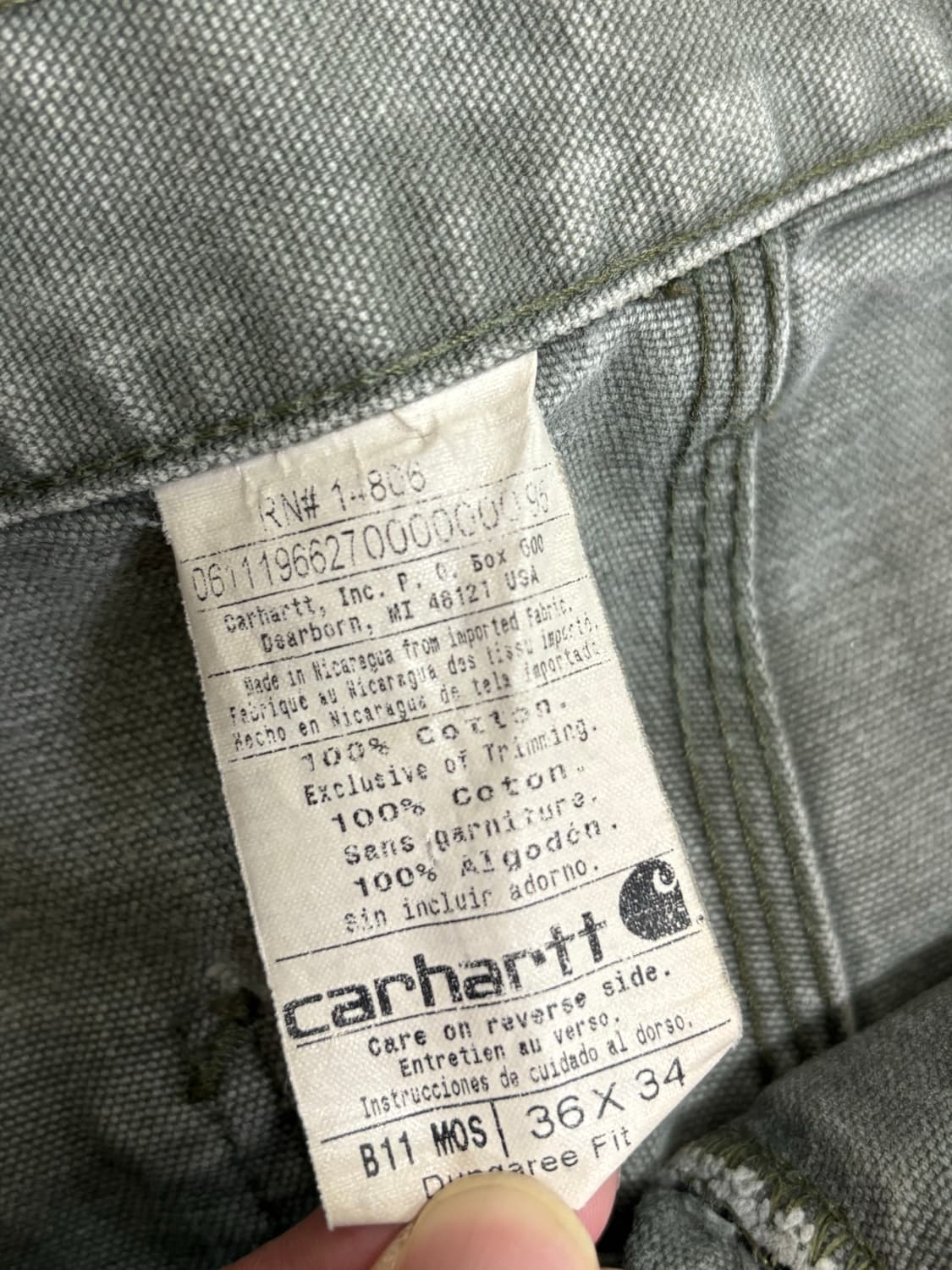 빈티지 칼하트 B11 mos 카펜터 팬츠 faded 상품이미지6