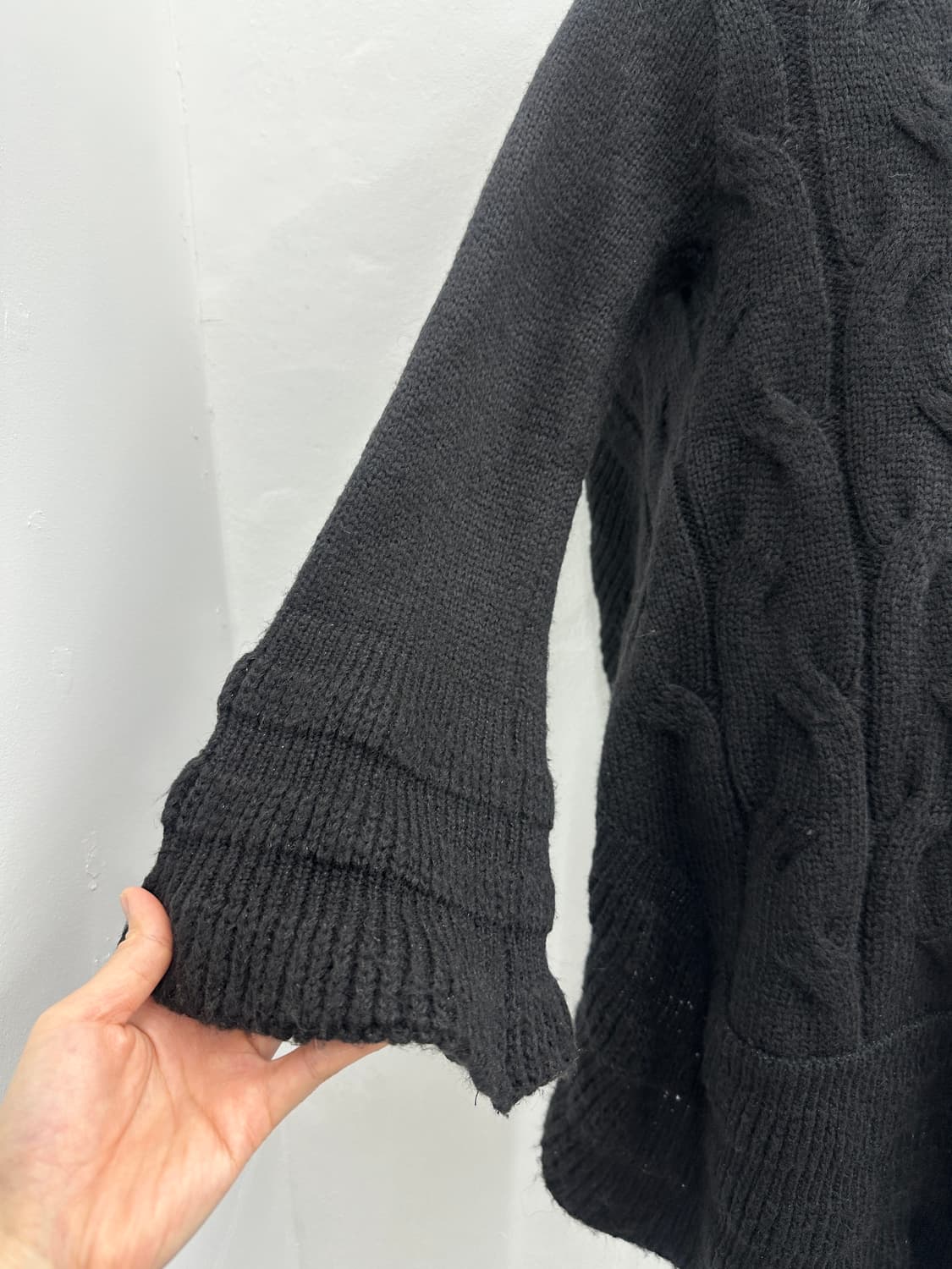 Black fairy grunge flare sleeves drape  상품이미지5