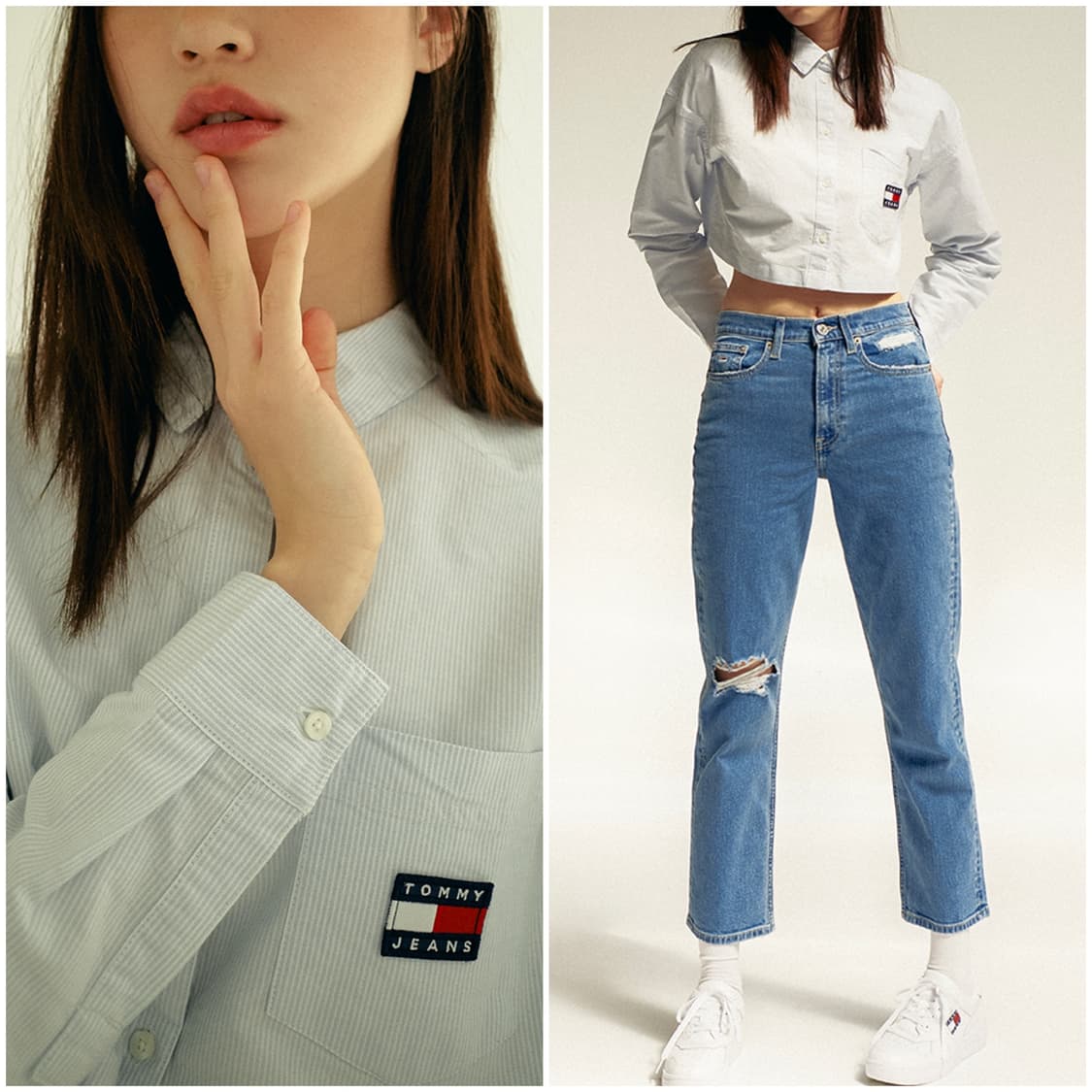 타미 스트라이프 크롭셔츠 상품이미지3