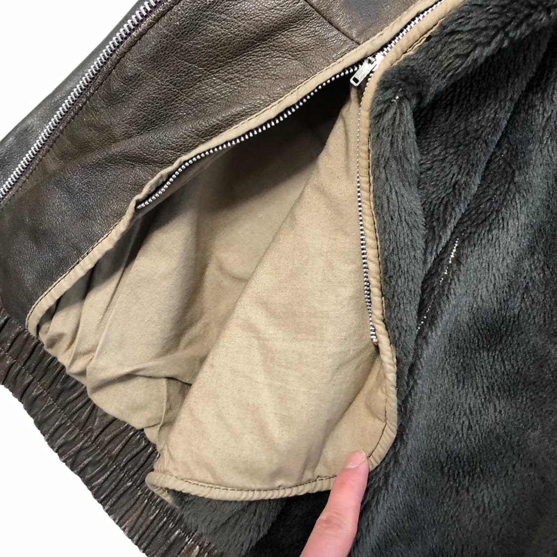 A2 봄버 브라운 레더자켓  상품이미지6