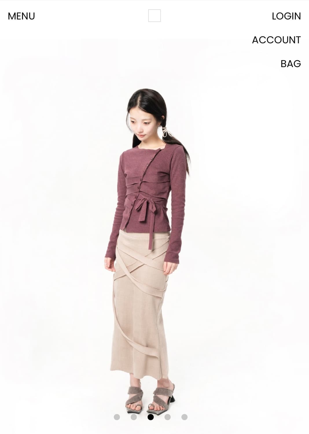 oshigh 오스하이 밴디지 가디건 블랙체리 상품이미지1