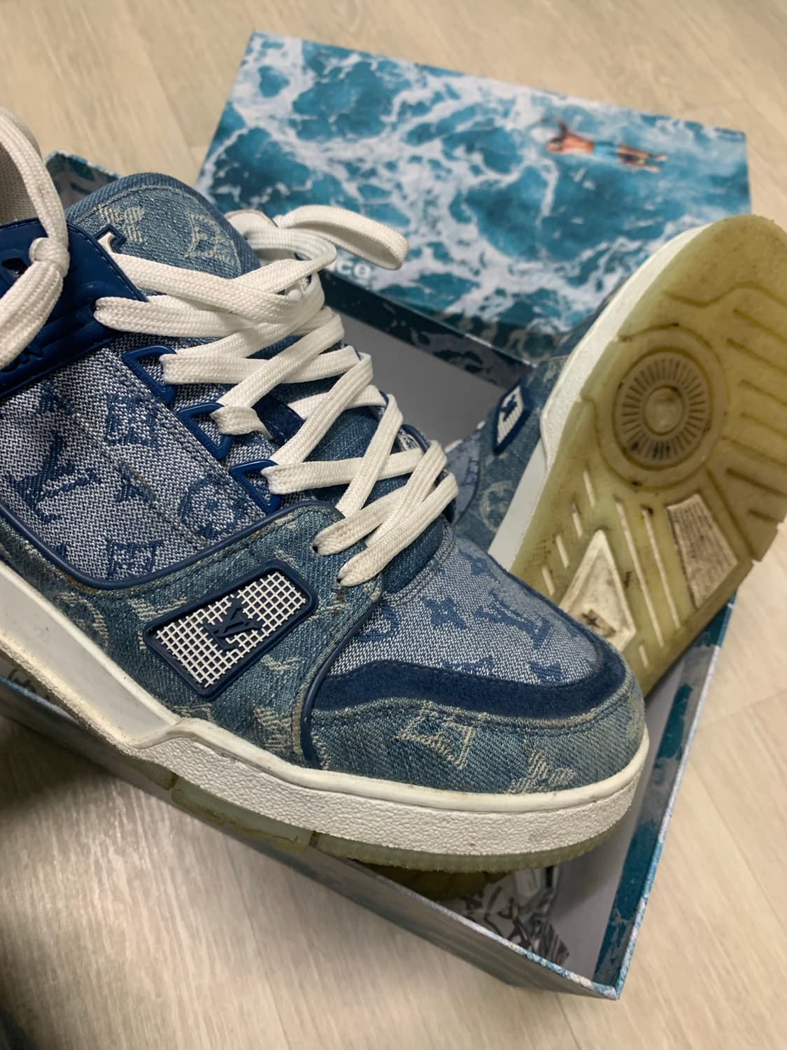 루이비통 데님 모노그램 스니커즈 6 사이즈 (260) 상품이미지4