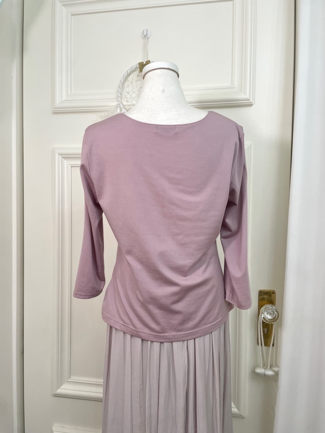 lavender ruffle point shirring tencel to 상품이미지5