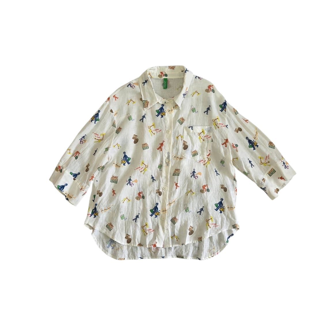 Benetton 베네통 여성 빈티지 린넨 셔츠 상품이미지1