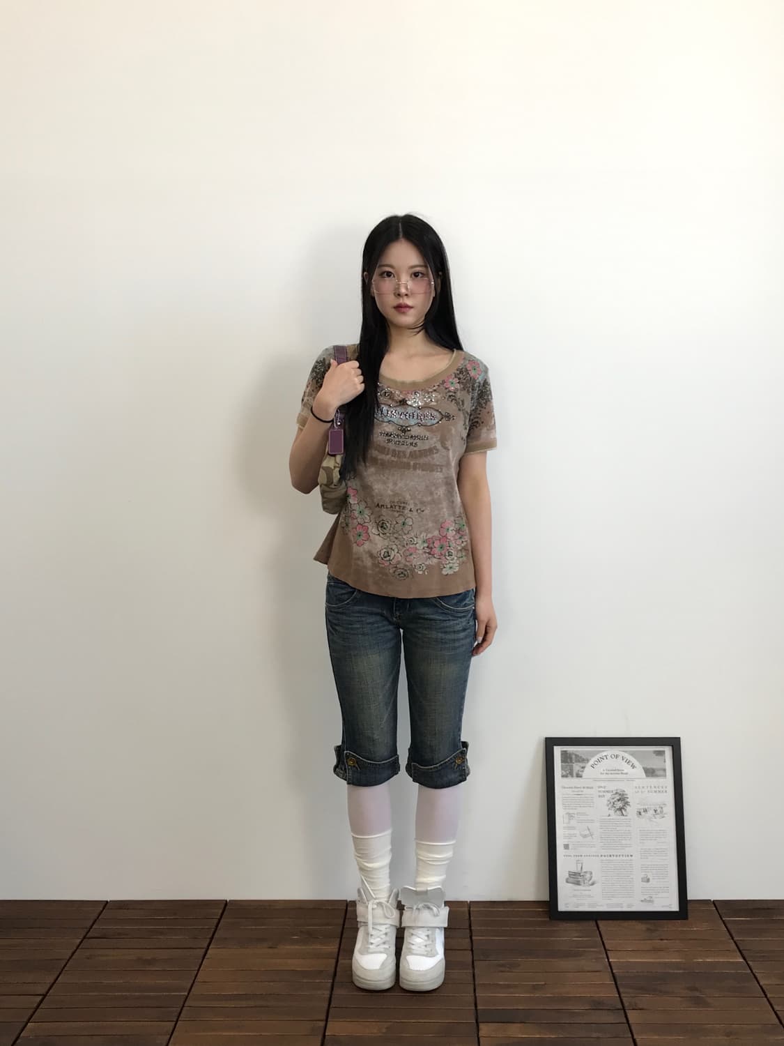 Cecil Mcbee Y2k Gyaru Denim Capri Pants 상품이미지5