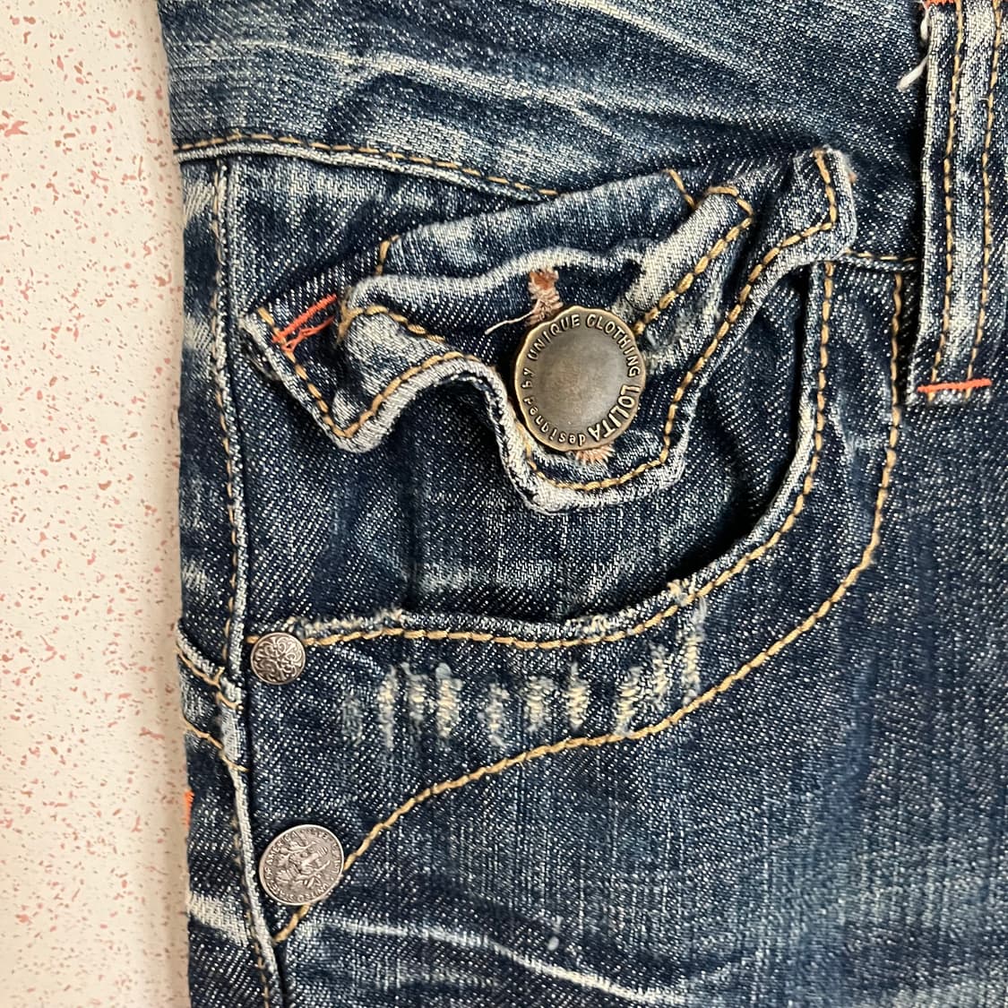 Lolita's club 히피 로우라이즈 데님 팬츠 상품이미지4