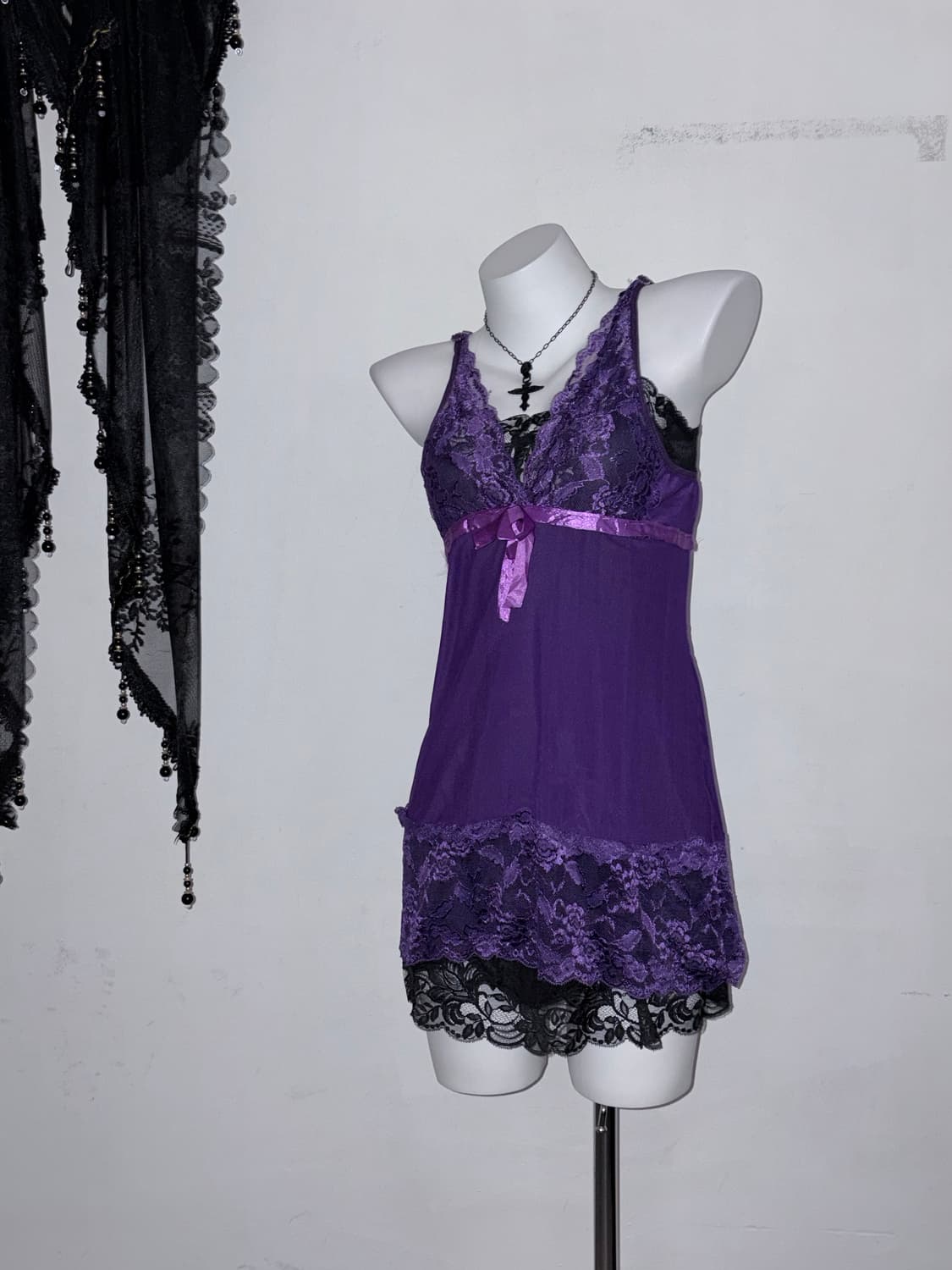 슬립원피스 2종 다크페어리 블랙 퍼플  상품이미지2