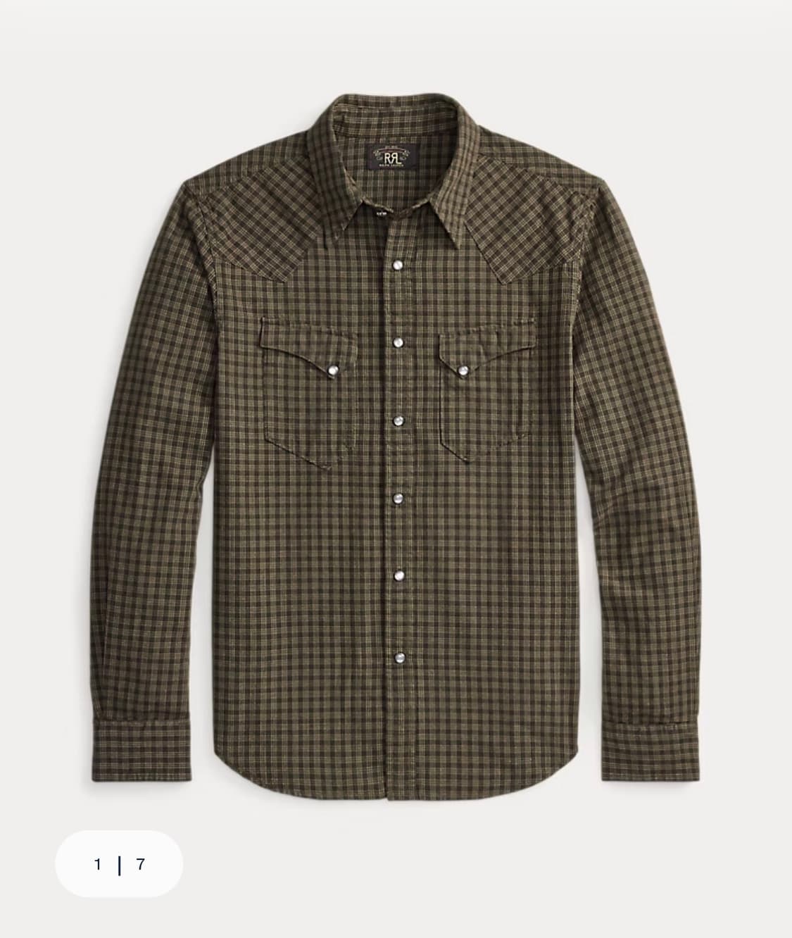 RRL 슬림핏 웨스턴 체크 셔츠 상품이미지1
