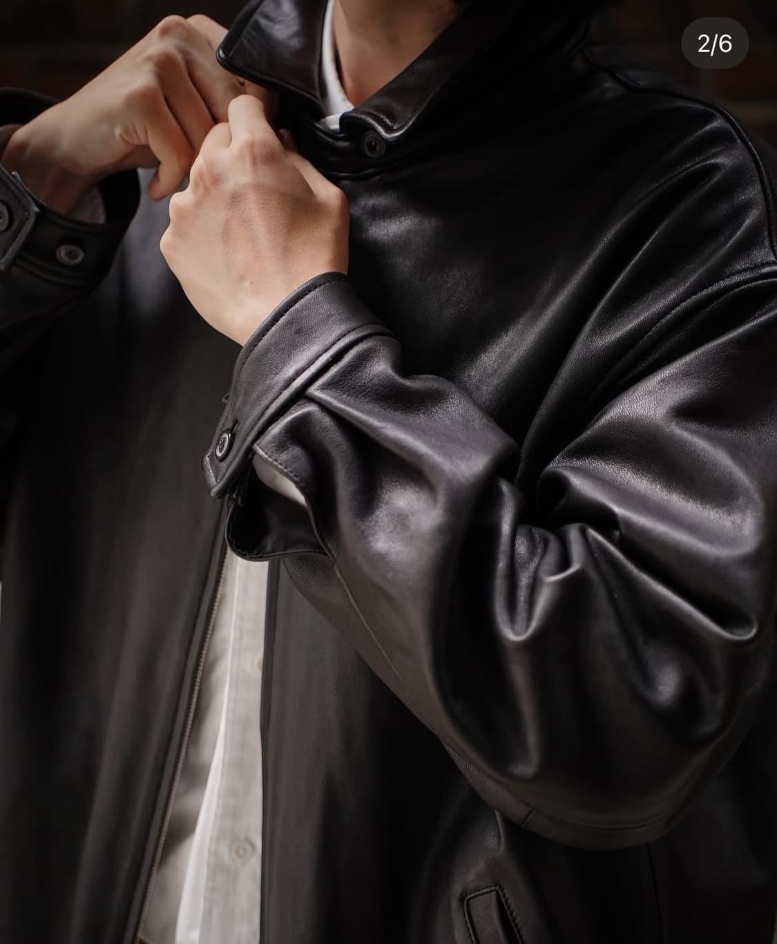 헤릴 24fw 램레더 자켓 블랙 1사이즈 상품이미지4