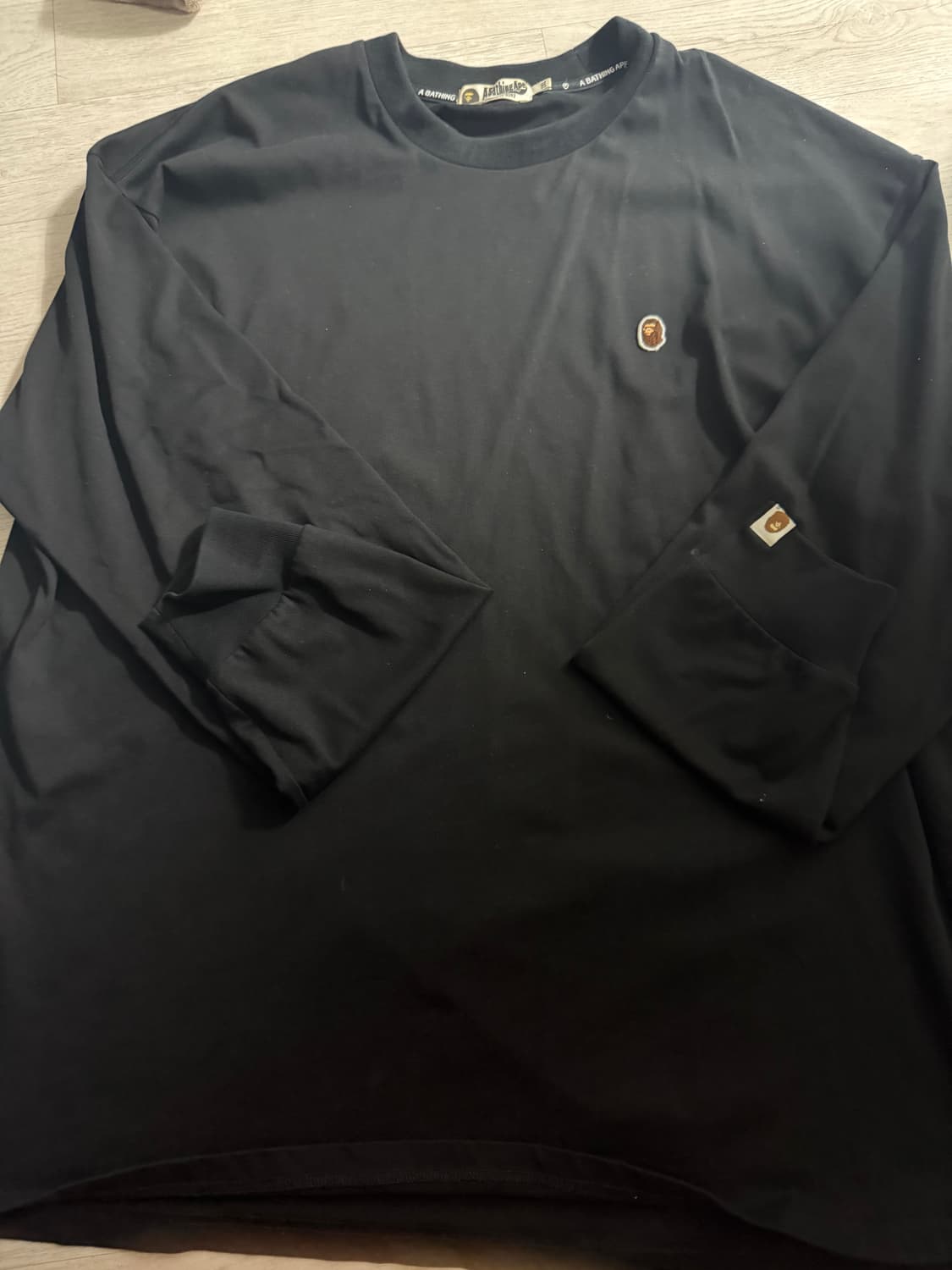 베이프 원포인트 롱슬리브 티셔츠 xxl 상품이미지1