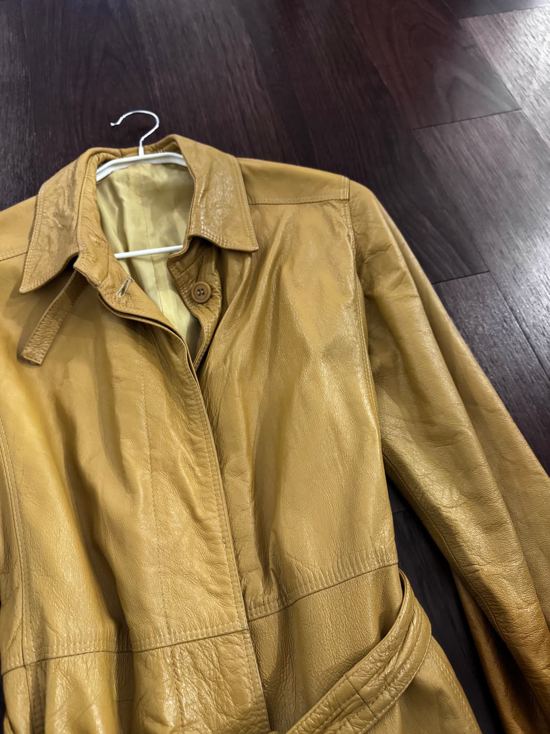 머스타드 양가죽 롱 코트 상품이미지3