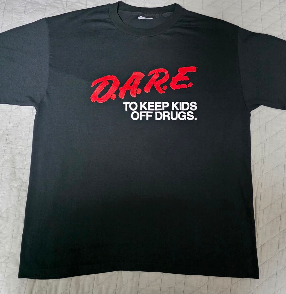 [XL] 90s 빈티지 DARE 티셔츠 블랙 ver. 헤인즈4 굿 상품이미지1