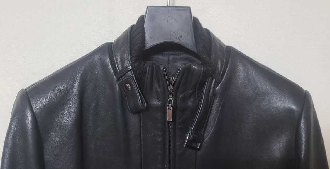 빈티지 스탠드 카라 양가죽 라이더 자켓 L 상품이미지5
